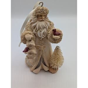 Collectible Enesco Ornament Foundations Woodland Santa Bird House Hanging